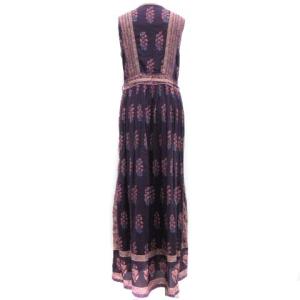 Ron Herman ワンピース ロング マキシ丈 ノースリーブ スキッパー 花柄 フローラル フラワー XS 紫 パープル ピンク