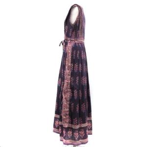 Ron Herman ワンピース ロング マキシ丈 ノースリーブ スキッパー 花柄 フローラル フラワー XS 紫 パープル ピンク