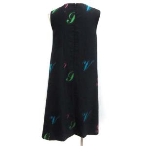 Grace Class 19AW 36 S ウールレタードワンピース ひざ丈 ノースリーブ 黒 ブラック 赤 レッド