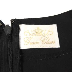 Grace Class 38 M エンブレム刺繍ワンピース ロング ノースリーブ 黒 ブラック