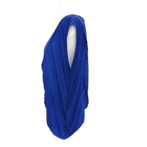 PLEATS PLEASE ISSEY MIYAKE 19SS カットソー ノースリーブ 変形 アシンメトリー 3 L 青