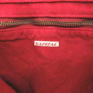 KAPITAL トートバッグ ハンドバッグ ポケット スクエア キャンバス 赤 レッド