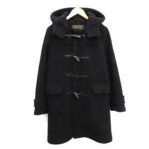 ダッフルコート ミディアム丈 ミドル丈 フード トグルボタン ウール 36 S 黒 ブラック