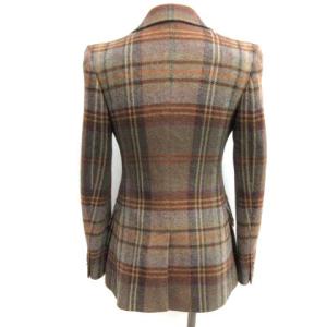 RALPH LAUREN 2 M テーラードジャケット チェック ウール 2B 茶 ブラウン