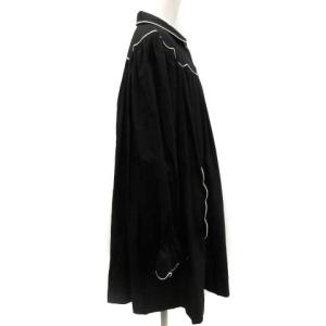 MARC JACOBS 19年製 THE SMOCK DRESS ワンピース ドレス ミニ 長袖 丸襟 比翼 XS 黒 ブラック 白 ホワイト