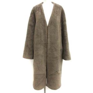 ロク ROKU 38 M V-NECK FAKE FUR COAT コート ノーカラー アウター カーキ