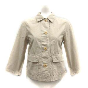 ジャケット ショート ステンカラー コットン リネン混 ポケット 1 S ベージュ