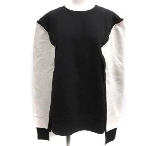 Martin Margiela 1 メゾンマルジェラ XS スウェットシャツ SHADOW トレーナー 変形 白タグ 裏起毛 長袖 黒 ブラック グレー