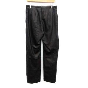 CAROL CHRISTIAN POELL イタリア製 パンツ ワイド レザー 44 XS ブラック