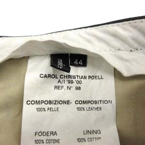 CAROL CHRISTIAN POELL イタリア製 パンツ ワイド レザー 44 XS ブラック