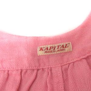 KAPITAL 0 XS ガーゼリネンヘリンボーン ワイナリーコート ミドル丈 ロング ピンク