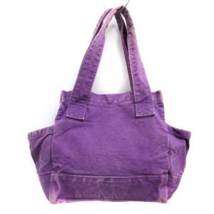duffle トートバッグ ハンドバッグ キャンバス ムラ染め 紫 パープル