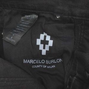 Marcelo Burlon スキニーパンツ デニム ジーンズ ストレッチ グラデーション W32 L 黒 ブラック 白 ホワイト
