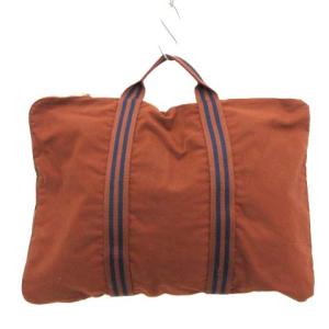 HERMES フールトゥ ポルトドキュマン ブリーフケース キャンバス 茶