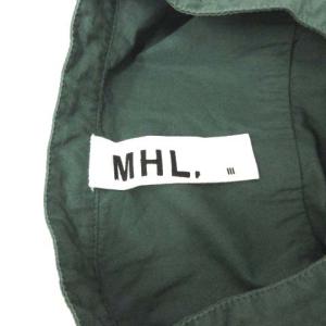 MHL. 20SS 3 L COMPACT COTTON POPLIN ブラウス シャツ バンドカラー プルオーバー 半袖 緑 グリーン