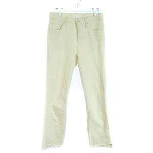 デニムパンツ ロング カットオフ 27 M アイボリー