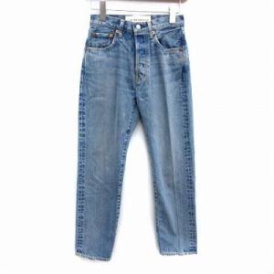 18SS ジェネラルジーンズ デニムパンツ テーパード インディゴ ダメージ加工 32 S 青 ブルー