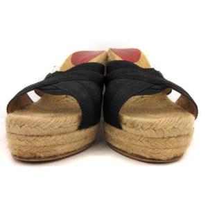 Christian Louboutin ミュール サンダル ウェッジソール ハイヒール ラウンドトゥ ブラック ベージュ