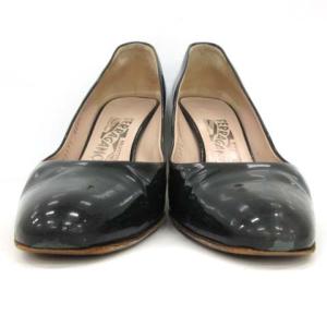 Salvatore Ferragamo エナメルハイヒールパンプス ブラック