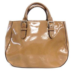 kate spade new york パテントレザーエナメルハンドバック ベージュ
