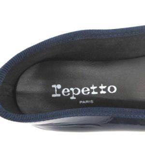 Repetto 38 24cm パンプス フラット バレエシューズ エナメル 紺 ネイビー