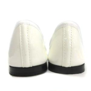 Repetto 38 24cm パンプス フラット バレエシューズ エナメル 白 ホワイト