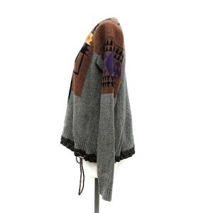 sacai luck ニット セーター ナバホ柄 長袖 ウール 2 M グレー