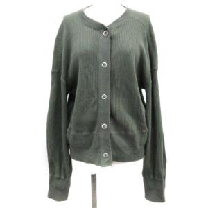 F ケープリンカーディガン ニット 長袖 オーバーサイズ カーキ グリーン