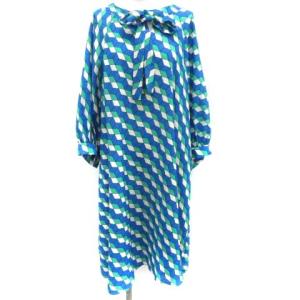 20SS キューブモチーフプリントワンピース グリーン