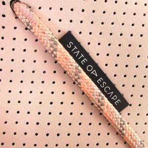 STATE OF ESCAPE トートバッグ ハンドバッグ ネオプレン ポーチ付 パンチング ピンクベージュ