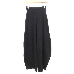nagonstans 20AW Smooth Cotton コクーン ワイドパンツ ニット カシミヤ混 38 M 黒 ブラック