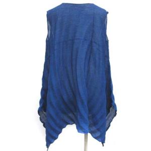 me ISSEY MIYAKE 19AW チュニック プリーツ ノースリーブ 青 ブルー