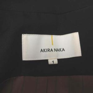 AKIRANAKA ロングチェスターコート プリーツ ブラック