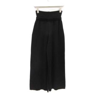 TAN F ニットパンツ ワイドパンツ ハイウエスト 黒 ブラック