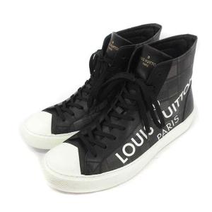LOUIS VUITTON 19AW タトゥーライン スニーカー ロゴ チェック 7 ブラック