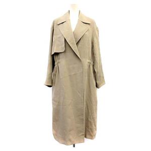トレンチコート ロング ドローストラップ 薄手 S ベージュ