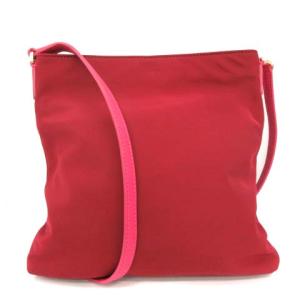 TORY BURCH ELLA VARSITY ショルダーバッグ スクエア ナイロン レザー ロゴ 赤 レッド