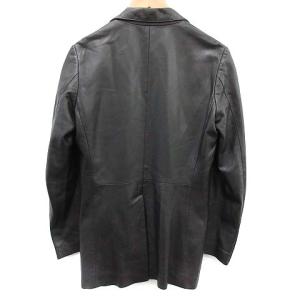TOMORROWLAND テーラードジャケット シングル 2B センターベント ラムレザー 44 XS 黒 ブラック