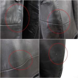 TOMORROWLAND テーラードジャケット シングル 2B センターベント ラムレザー 44 XS 黒 ブラック