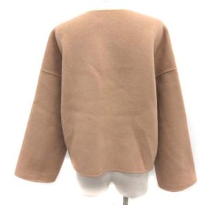 ebure 36 S カットソー プルオーバー Vネック ウール 長袖 茶 ブラウン