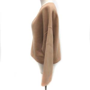 ebure 36 S カットソー プルオーバー Vネック ウール 長袖 茶 ブラウン