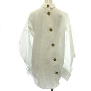 ENFOLD 19AW ブラウス シャツ 長袖 変形 白 38 M