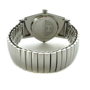 Hamilton ベンチュラ 腕時計 ウォッチ 蛇腹ベルト クォーツ アナログ 3針 ブラック文字盤 黒 シルバー