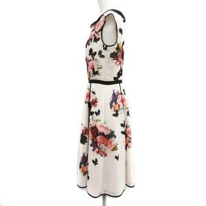 TOCCA アトリエ染花 Atelier Senka ワンピース ひざ丈 ノースリーブ フレンチスリーブ 花柄 フローラル 蝶 4 L