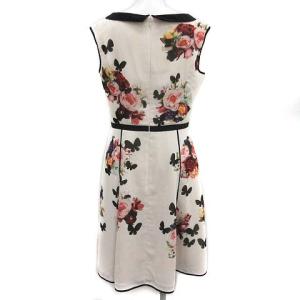 TOCCA アトリエ染花 Atelier Senka ワンピース ひざ丈 ノースリーブ フレンチスリーブ 花柄 フローラル 蝶 4 L