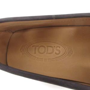 TOD'S ローファー スリッポン ドライビングシューズ スエード ホースビット 5.5 24.5cm 黒 ブラック