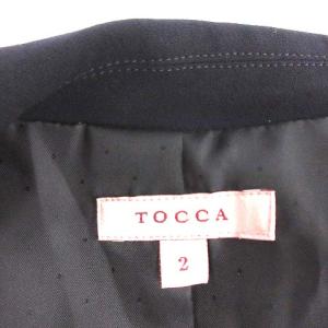 TOCCA 2019 チェスターコート ロング ミドル丈 薄手 1つボタン 2 M ネイビー 紺