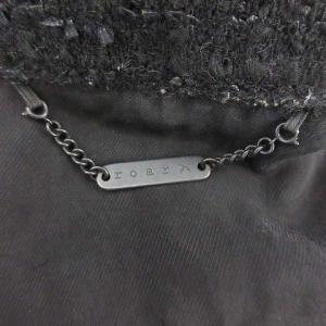 roar ライダースジャケット ブルゾン ツイード ニ丁拳銃 袖口ジップアップ 3 L 黒 ブラック