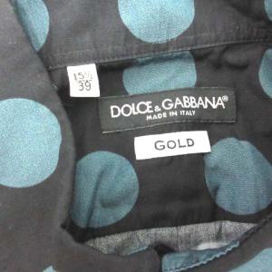 DOLCE&GABBANA GOLD 長袖ドットシャツ ブラック