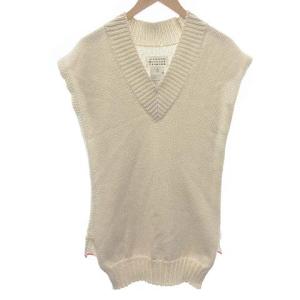 21SS コントラストステッチタバード ニットベスト アイボリー